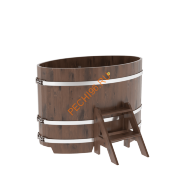 Купель для бани BentWood овальная из мореного дуба Рустик, 0,80х1,42 м