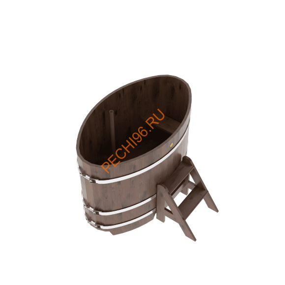 Купель для бани BentWood овальная из мореного дуба Рустик, 0,80х1,42 м