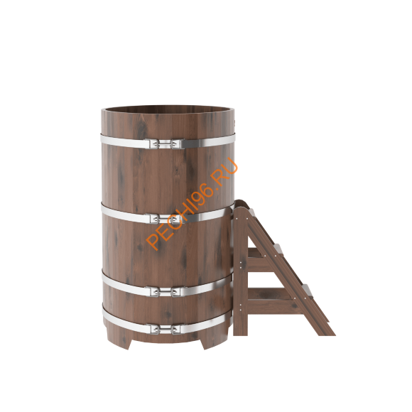 Купель для бани BentWood овальная из мореного дуба Рустик, 0,80х1,42 м