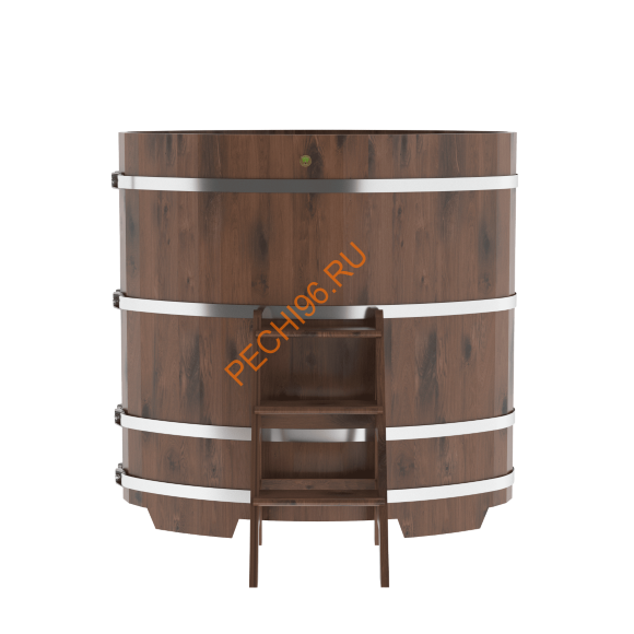 Купель для бани BentWood овальная из мореного дуба Рустик, 0,80х1,42 м