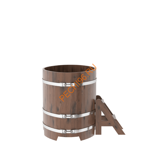 Купель для бани BentWood овальная из мореного дуба Рустик, 0,80х1,42 м