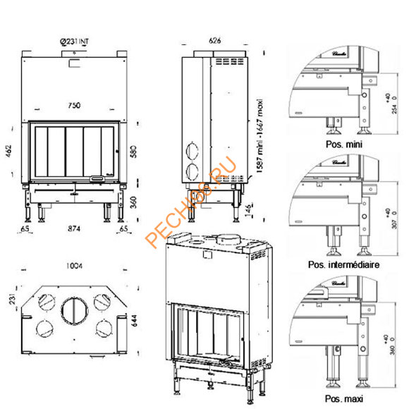 Каминная топка CHAZELLES DESIGN D1000