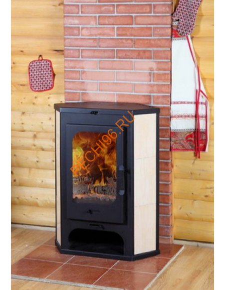 Печь-камин БАВАРИЯ пристенно-угловая с теплообменником Печь-камин БАВАРИЯ пристенно-угловая с теплообменником