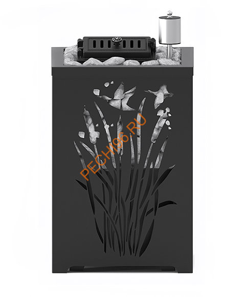 Печь банная Везувий ЭВЕРЕСТ INOX 32 (281) в кожухе Камыш Печь банная Везувий ЭВЕРЕСТ INOX 32 (281) в кожухе Камыш