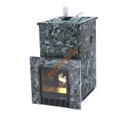 Печь банная ИзиСтим Геленджик М2 в кожухе из пироксенита с открытым верхом