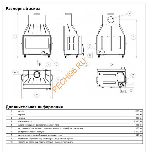 Каминная топка ABX Oxford Pegas