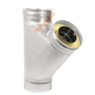 Сэндвич-тройник 45° ТиС Энерго, нержавейка AISI 310-0,8 мм/304-0,5 мм, D150/250 мм