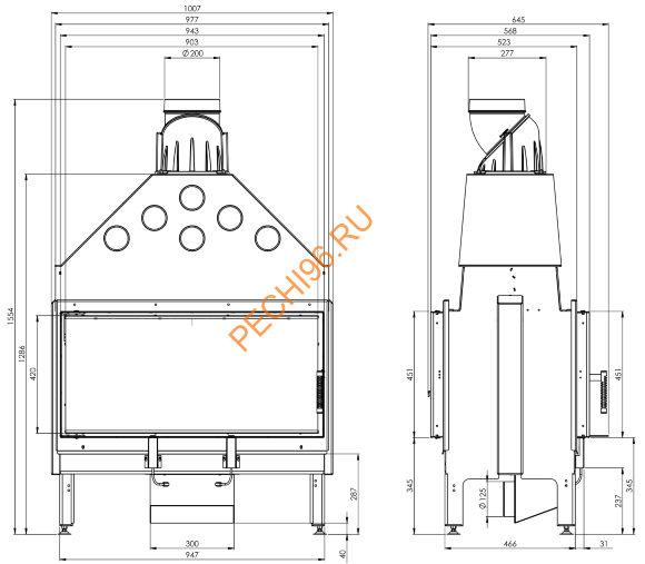 Каминная топка Hitze Ardente ARD90X41DSS-I