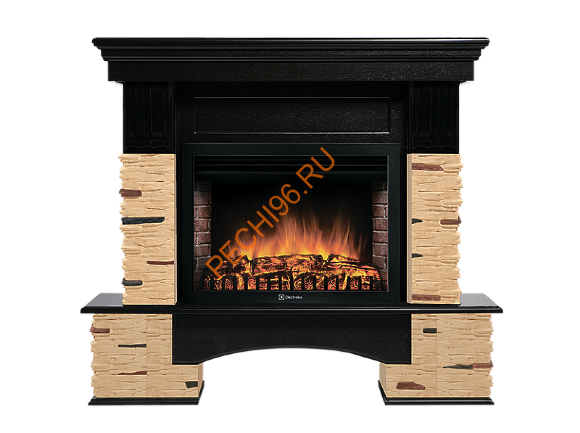 Электрокамин Electrolux Sphere Plus EFP/P-3320RLS с порталом Firelight Pietra Nuovo 30, сланец натуральный