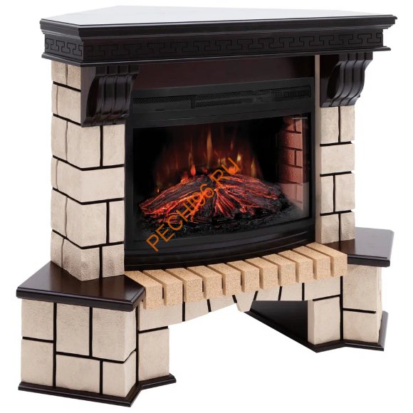Электрокамин RealFlame Stone Corner new 25 АО с очагом FireField 25 SIR