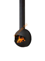 Камин Focus Emifocus открытый, труба в потолке