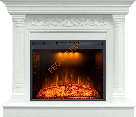Электрический камин Royal Flame Sicilia Белый с очагом Emerald 28