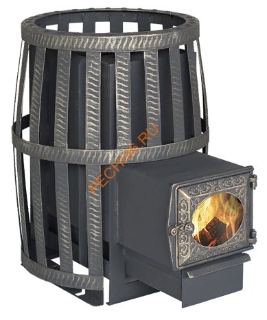 Печь банная Берёзка Корвет 15 ДТ-3 кожух-сетка с выносной топкой со стеклом