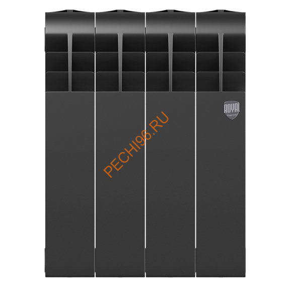 Радиатор биметаллический Royal Thermo BILINER B 350 Чёрный, 4 секции