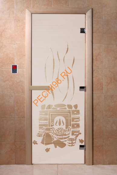 Дверь стеклянная DoorWood «Банька сатин», 1700х700 мм