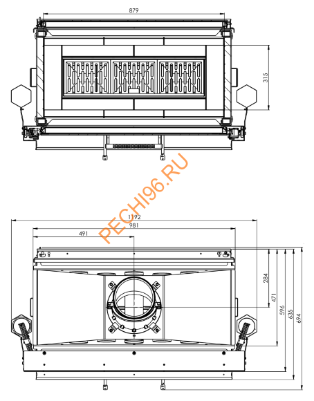 Каминная топка Hitze Ardente ARD90X41DGS Каминная топка Hitze Ardente ARD90X41DGS
