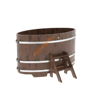 Купель для бани BentWood овальная из мореного дуба Рустик, 0,92х1,66 м