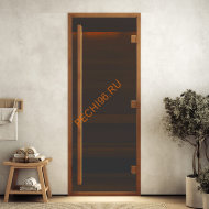 Дверь стеклянная DoorWood Хамам АРТ Wood 13 бронза матовая