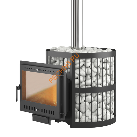 Чугунная печь для бани ЭТНА 24 Панорама М Стандарт Чугунная печь для бани ЭТНА 24 Панорама М Стандарт