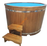 Купель НКЗ круглая из кедра с пластиковой вставкой d 200 см