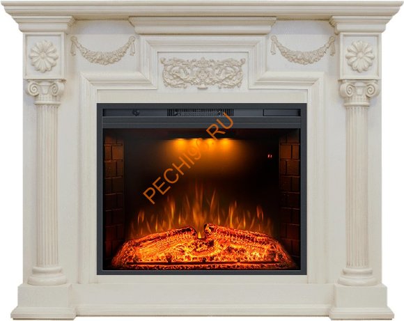 Электрический камин Royal Flame London Слоновая кость с очагом Emerald 28
