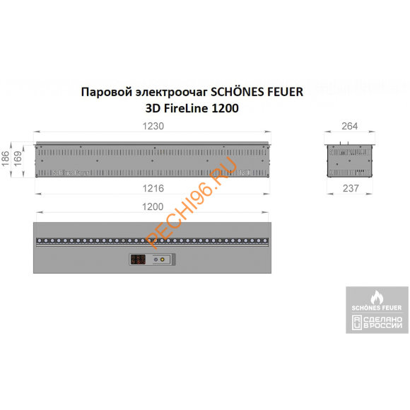 Паровой электрический очаг Schones Feuer 3D FireLine 1200 Паровой электрический очаг Schones Feuer 3D FireLine 1200