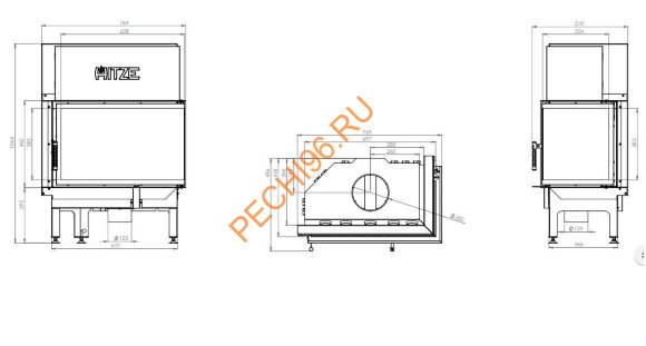 Каминная топка Hitze Albero AL14L/RH-BD Каминная топка Hitze Albero AL14L/RH-BD