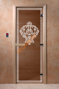 Дверь стеклянная DoorWood «Версаче бронза», 1700х700 мм