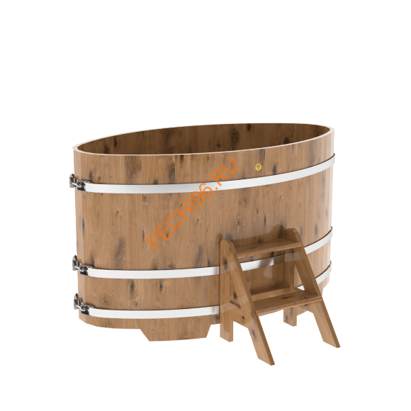 Купель для бани BentWood овальная из дуба Рустик, 0,92х1,66 м