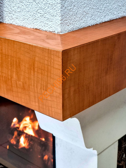 Облицовка для камина MARBELLA SR мрамор EMPERADOR с деревянной балкой, пристенная