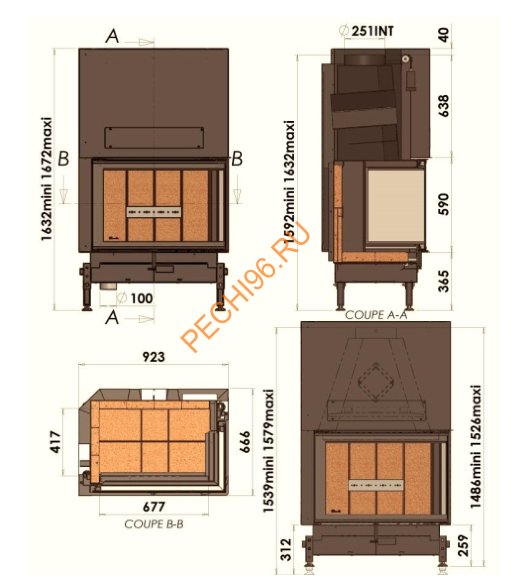 Каминная топка CHAZELLES DESIGN D1000VAD