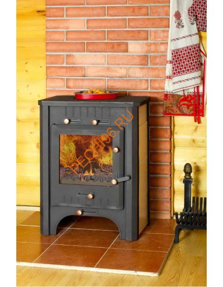 Печь-камин БАВАРИЯ чугунная с плитой и теплообменником