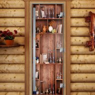 Дверь стеклянная DoorWood «Престиж», 800х2000мм, с фотопечатью «Винтаж»