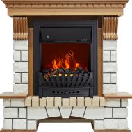 Электрокамин Royal Flame Pierre Luxe угловой дуб с очагом Aspen