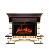 Электрокамин Royal Flame Pierre Luxe темный дуб/белый с очагом Dioramic 33W LED FX