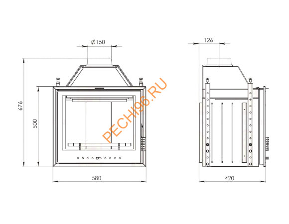 Каминная топка Мета Эльба 609 Каминная топка Мета Эльба 609