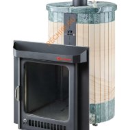 Печь банная Ферингер Малютка ПФ Окаменевшее дерево перенесённый рисунок+Змеевик