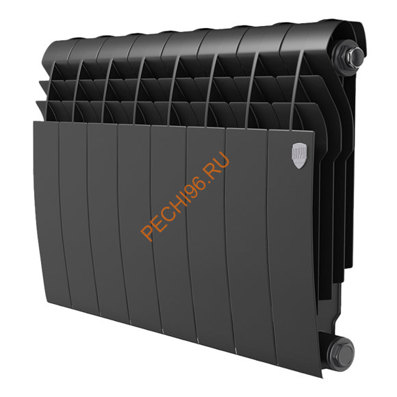 Радиатор биметаллический Royal Thermo BILINER B 350 Чёрный, 8 секций