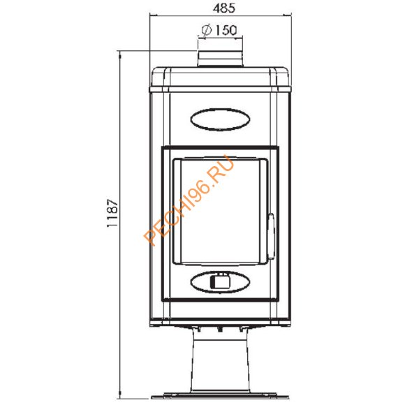 Чугунная печь-камин PLAMEN HANA эмаль черная