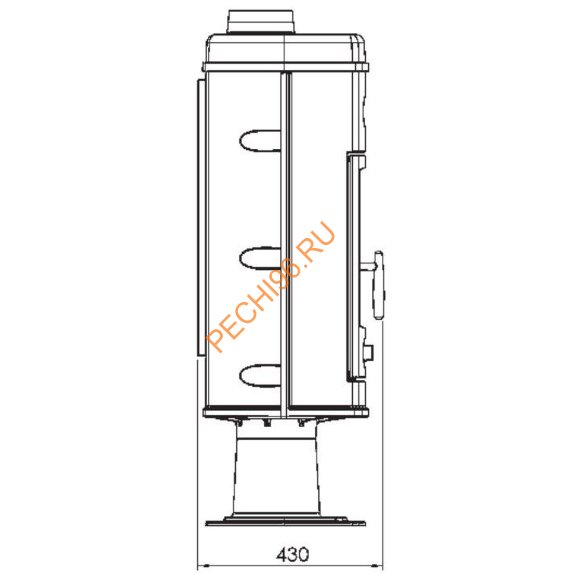 Чугунная печь-камин PLAMEN HANA эмаль черная