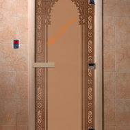 Дверь стеклянная DoorWood «Восточная арка бронза матовая», 2000х600 мм