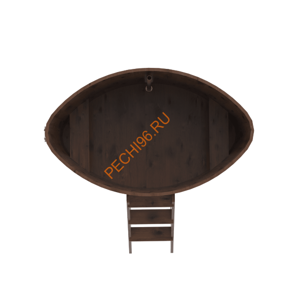 Купель для бани BentWood овальная из мореного дуба Рустик, 1,02х1,68 м