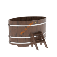 Купель для бани BentWood овальная из мореного дуба Рустик, 1,02х1,68 м