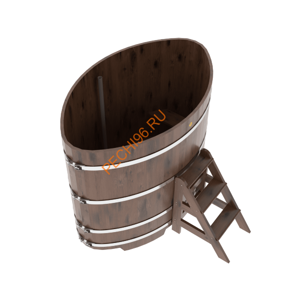 Купель для бани BentWood овальная из мореного дуба Рустик, 1,02х1,68 м