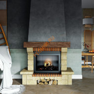 Облицовка для камина BELLERIVE SR с деревянной балкой, пристенная