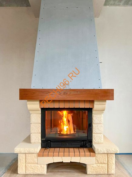 Облицовка для камина BELLERIVE SR с деревянной балкой, пристенная