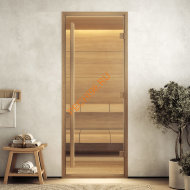 Дверь стеклянная DoorWood Хамам АРТ Wood 3 прозрачная