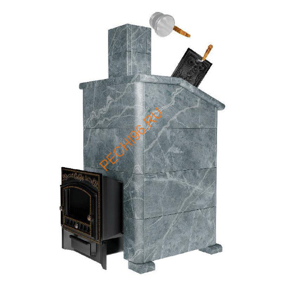 Печь банная Сибирь-премиум 40М ЗК в облицовке Президент талькомагнезит