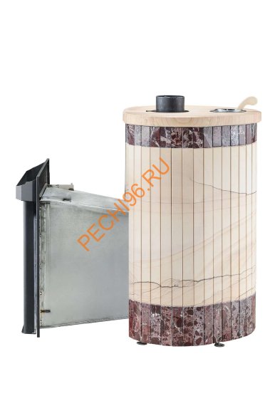 Печь банная Ферингер Малютка ПФ Окаменевшее дерево перенесённый рисунок+Россо Леванте
