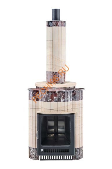 Печь банная Ферингер Малютка ПФ Окаменевшее дерево перенесённый рисунок+Россо Леванте